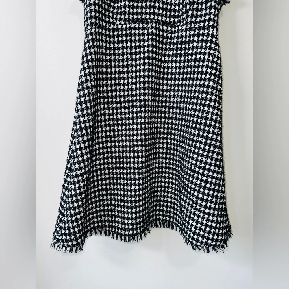 KATE SPADE NEW YORK Metallic Houndstooth Tweed Hourglass Dress Size 6 NWOT